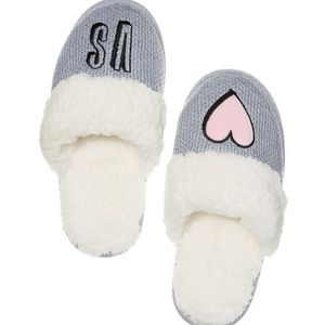 Victoria's Secret Sherpa Slippers Heather Grey S